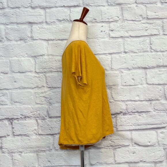 Banana Republic Heritage Heathered Gold Linen Tee Shirt - Picture 3 of 7